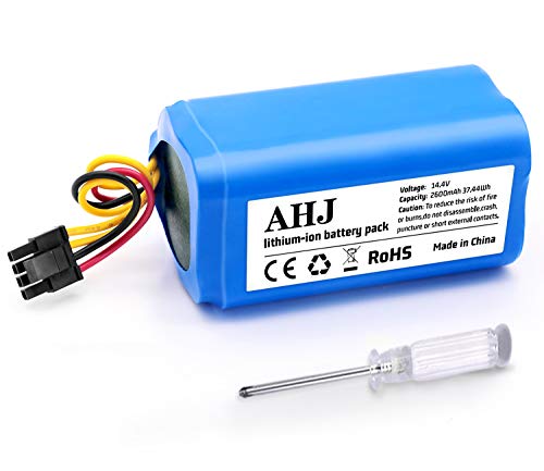 AHJ 14,4V 2600mAh Li-Ion Batería de Repuesto Compatible con Cecotec Conga 1290 1390 1490 1590 Robot Aspiradoras con Destornillador