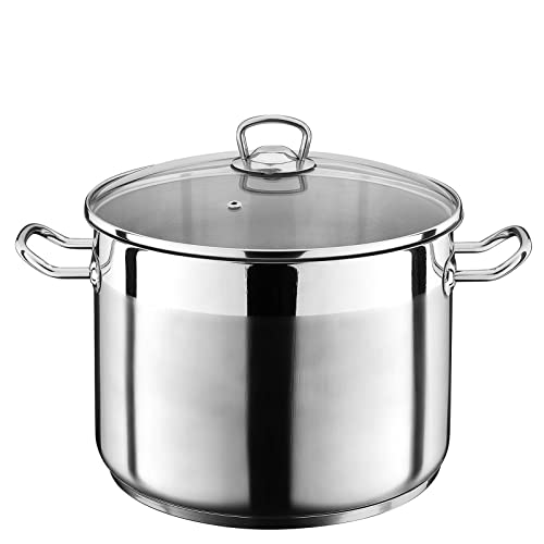 Olla De Sopa Familiar - Olla Sopera con Tapa De Cristal, Olla De Sopa De Acero Inoxidable, para Cocina De Inducción/Gas Natural/Cocina De Cerámica, 10L, 15L, 20L (Size : 10L)