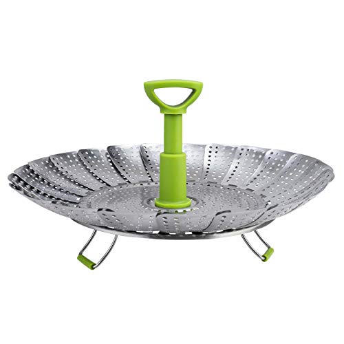 HONGXIN-SHOP Cesta de Vapor Plegable Acero Inoxidable Vaporera de Verduras Cesta de Frutas Apto para Diversos Tamaños de Ollas 18 a 28 cm