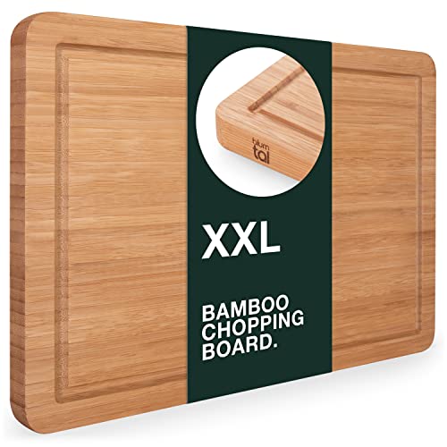 Blumtal Tabla De Cocina 100% Bambú - Tabla de Cortar de madera Resistente, Antiséptica, 45 x 30 cm