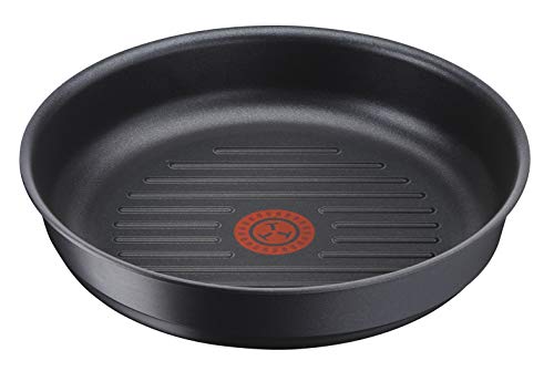 Tefal INGENIO Expertise - Sartén parrilla, 26 cm, antiadherente, color negro (mango no incluido)