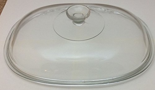 Pyrex Tapa de cristal ovalada, tapa de cristal F 14 C para 2,5 cazuela francesa blanca