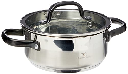 Bergner Q3229 Cacerola 20x8.5cm 2l c/Tapa Acero Inoxidable, inducción, Vita Infinity Chefs