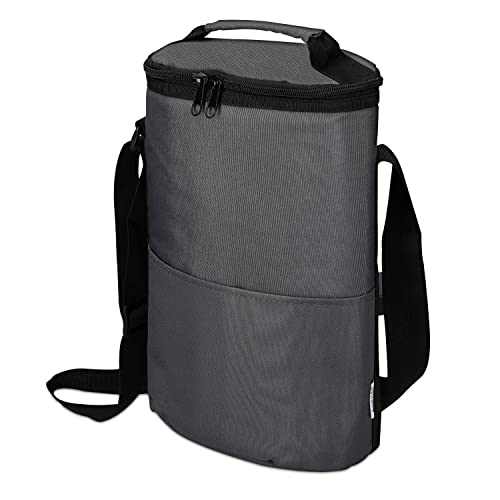 Navaris Bolsa enfriadora de botellas - Bolso enfriador para llevar botella de vino - Bolsa isotérmica de transporte - Cubierta para botellas - Gris