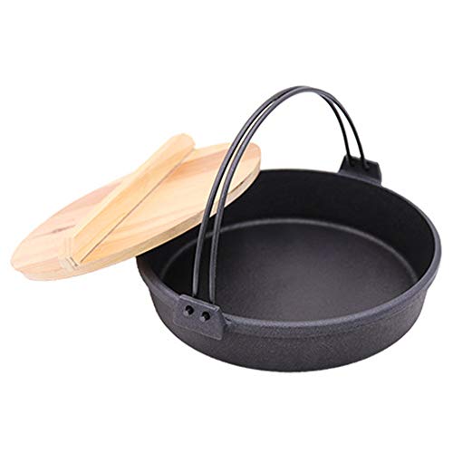 Ollas De Hierro Fundido Para Cazuela Inducción De Cerámica De Hierro Fundido Y Cocina Antiadherente Para Horno Holandés Antiadherente Con Tapa,Wood^enlid-26cm