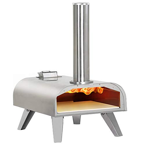 BIG HORN OUTDOORS Hornos de pizza Horno de pizza de pellets de madera Pizza Maker Parrilla portátil de acero inoxidable para pizza