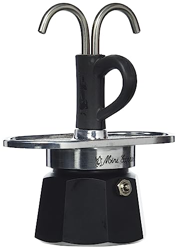 Bialetti - El juego Mini Express Kandisky Moka contiene cafetera para 2 tazas (90 ml), negra, aluminio