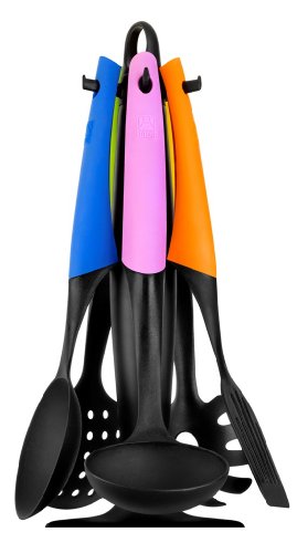 BRA Air - Set de utensilios de cocina 5 pièces con carrusel giratorio, acabado nylon, multicolor (Braisogona_A193011)