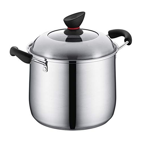 Liudan Olla de con Tapa Olla Olla con Tapa de Cristal Inoxidable Olla con Tapa hogar Utensilios de Cocina Compuesto Pot Elevación Inferior y Profundización Sopa de Olla for 2-5 Personas Ollas Rectas