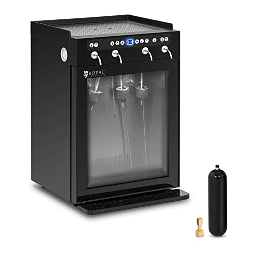 Royal Catering Nevera Para Vinos Refrigerador Vinoteca RC-WDB4 (Potencia: 120 W, Con dispensador, Para 4 botellas, Acero, vidrio y plástico)