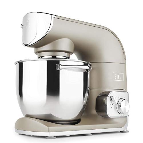 BOJ Amasadora FP-5500M, Robot de Cocina, Amasador, Batidora Repostería, Bol 5.5L Inoxidable, Motor Full Metallic 1.200W, Accesorios teflonados Aptos para lavavajillas