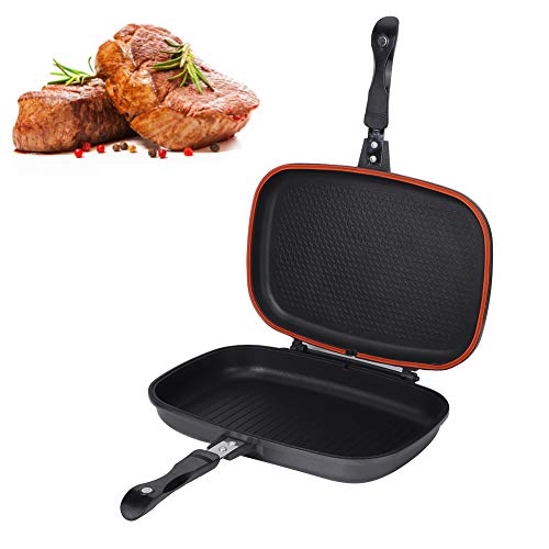 Cuque Venta loca Sartén, Flip Sartén de doble cara, Barbacoa antiadherente Herramienta de cocina Utensilios de cocina Estufa con mango anti-escaldado