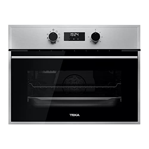 Teka HSC 635 P - Horno Compacto Pirolítico Multifunción de 45 cm con HydroClean® y 8 Funciones de Cocinado, Touch Control, Calentamiento Rápido, Color Acero Inoxidable