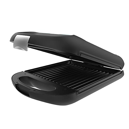 Cecotec Sandwichera Rock'nToast Family Grill. 1500 W, Placa Grill, Revestimiento Antiadherente, Sistema giratorio 180º, Rapidez de Calentamiento, Acabados en Acero Inoxidable