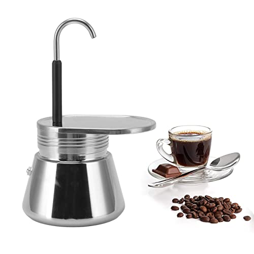 Goshyda Cafetera Espresso para Estufa, Olla Moka de un Solo Caño de Acero Inoxidable, Cafetera Portátil Liviana de Gran Capacidad de Estilo Italiano DIY, para Acampar Al Aire Libre