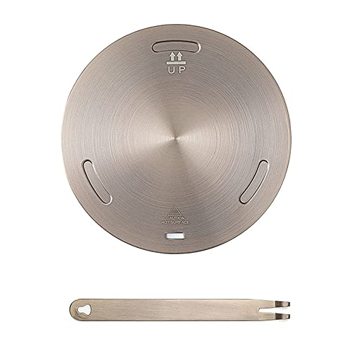 Frunimall Adaptador de placa difusora de calor para placa de inducción con mango extraíble, difusor de calor, protector de disco para estufa de gas, convertidor de cocina, café y leche