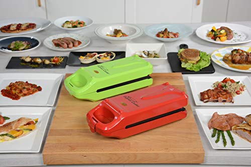 Olla eléctrica antiadherente Express Cooker (Verde), Placas antiadherentes, 800w, Función reversible, cocción más rápida y pareja