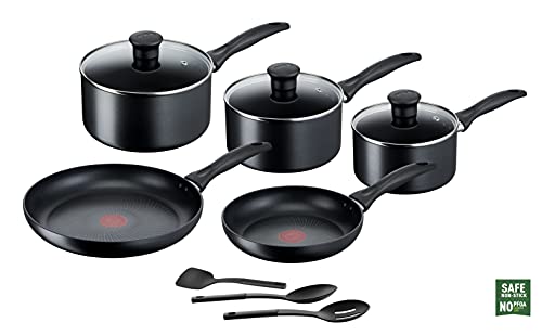 Tefal Induction G155S844 - Juego de utensilios de cocina (8 unidades), color negro