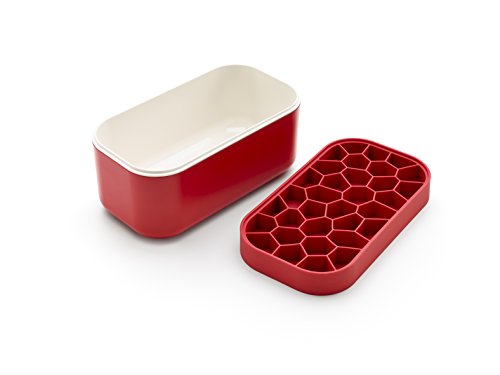 Lékué Caja para Cubitos de Hielo, Rojo, centimeters