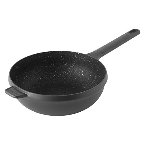 Berghoff Gem - Sartén antiadherente con revestimiento de cerámica para inducción, 28 cm, aluminio fundido, negro, 53 x 29 x 10 cm