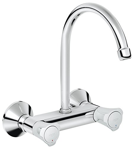 Grohe 31 191 001 Batería de Fregadero Mural, Cromo (Chrome), 1/2 Pulgadas