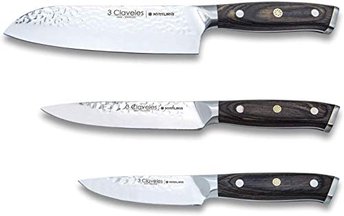 Juego de cuchillos de cocina profesional 3 Claveles Kimura Cuchillo de cocina multiusos menaje de cocina acero inoxidable set de utensilios cocina