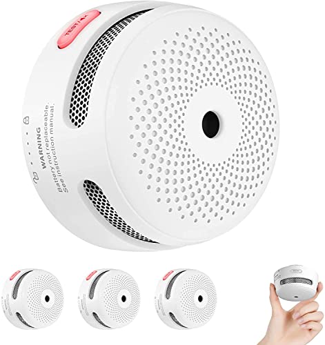 X-Sense Mini Alarma de Humo, Detector de Humo con Alarma de Incendio y Batería de 10 A?os, Indicador LED y Botón de Silencio, Cumple con la Norma EN14604, XS01, 3 Piezas