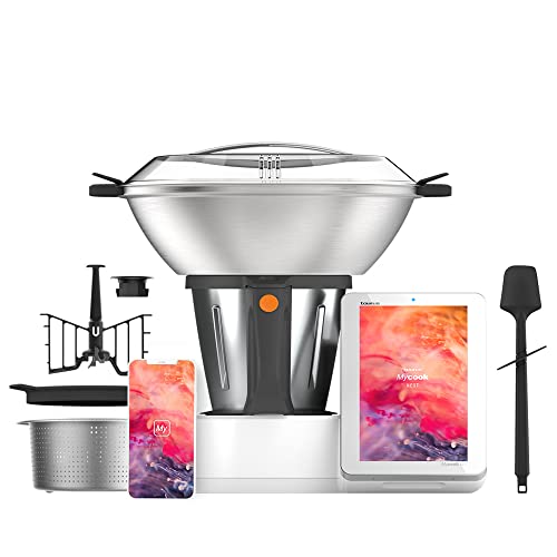 Taurus Mycook Next - Robot de Cocina con wifi, pantalla XXL, cocina por voz, inducción, cocción lenta, cocción alta temperatura, sous-vide, 30 funciones, 2000W, jarra 3.75L, app mycook, set accesorios
