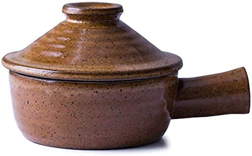 YANJ Cacerola de cerámica con tapa, cazuela de arcilla, cazuela de terracota, 300 ml, estilo vintage de cerámica