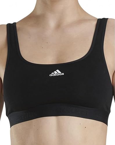 adidas Crop Bra, Sujetador Estilo Corsé para Mujer, Negro, XXL