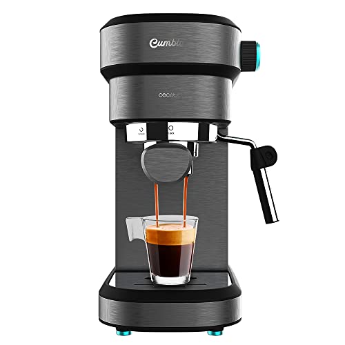 Cecotec Cafetera Express Cafelizzia 890 Dark. Espressos y Cappuccino, 1350 W, Sistema Thermoblock, 20 Bares, Modo Auto para 1-2 Cafés, Vaporizador Orientable, Capacidad 1,2 L