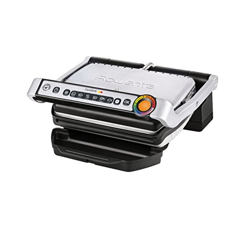 Rowenta Optigrill - Parilla eléctrica, 2000 W, negro/plateado