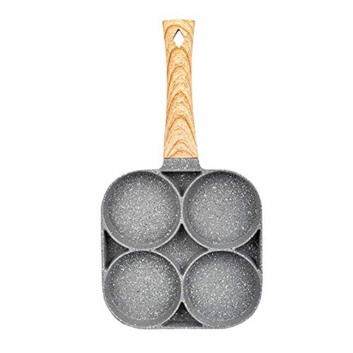 Cooking Tools Sartén para Tortilla de Cuatro Agujeros Fondo Plano Antiadherente Desayuno Huevo Hamburguesa Sartén Sartén para Bolas de Masa Artefacto de Cocina Panqueque pequeño