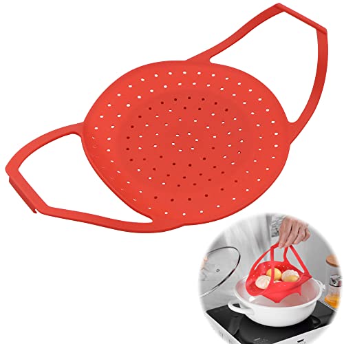 Eslinga Olla Presión Cesta Cocer - Accesorios Para Vapor Vegetales Elevador Plegable Comida Vegetariana Mariscos Cocinar Varias Ollas Alfombra De Silicona Multifunción Anti-escaldado para Hornear