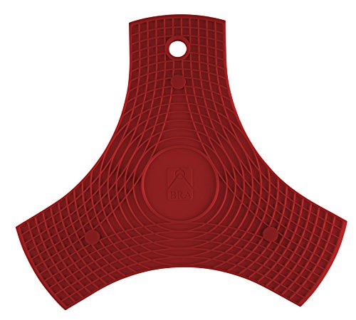 BRA Safe-Salvamanteles de Silicona Multiusos imantado, 2 Unidades, Color Rojo, 27 cm