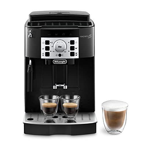 De'Longhi Magnifica S - Cafetera Superautomática con 15 Bares de Presión, Cafetera para Espresso y Cappuccino, 13 Programas Ajustables, Sistema de Auto-limpieza, ECAM 22.110.B, Negra