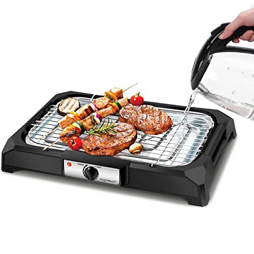 Aigostar Lava 31LDQ– Barbacoa eléctrica, Grill, 2000W, bandeja recoge grasa, uso con agua: evita los humos, uso en interiores, termostato, superficie antiadherente