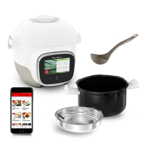 Moulinex Cookeo Touch Mini WiFi Multicooker inteligente, Tanque 2L, Ideal para 2 personas, Cocina a alta presión, Conectividad, Pantalla táctil, Recetas ilimitadas, Aplicación dedicada YY5132FB