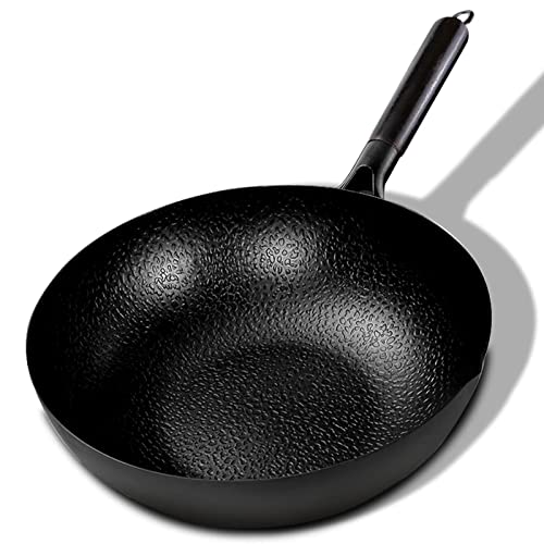 BAILR Wok Sartenes Antiadherente, Sarten Wok Resistente a Rayones y Multifunción, Sartén para Wok Fácil De Usar para Cocina De Gas, Eléctrica, Parrilla (A 30cm)