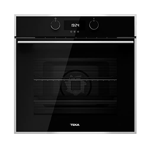 Teka HLB 840 P - Horno Pirolítico Multifunción SurroundTemp de 60 cm, Sistema de Limpieza DualClean, Touch Control, Sistema Guía Plus-Extension, Color Cristal Negro con Marco