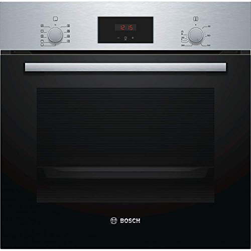 Bosch HBF114BSO - Horno empotrado - Cocina autosuficiente con aire caliente 3D - Estufa con temporizador - Acero inoxidable