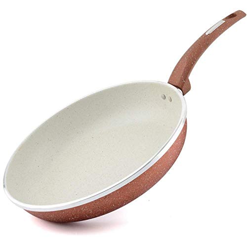 Sartén Sartén de aleación de aluminio Sartén Sartén Sartén Planchas y sartenes para asar Huevo para freír Herramientas de cocina ecológicas para la salud Sartén (Color: Marrón)