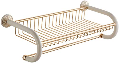 Towel Bar Towel Holder Towel Rack Towel Shelf Continental Baked White Paint Bathroom No Trace Pendant Hardware (Color : Gold) (Gold)