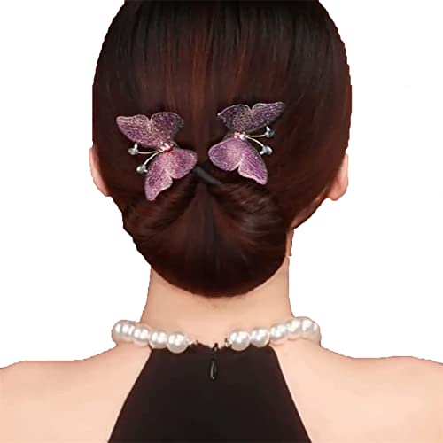 Elegant lazy curler, elegant hairpin, butterfly hair bun machine, simple and fast spiral braid knitting clip, elegant hairpin, DIY hairstyle accessories for female girls-A