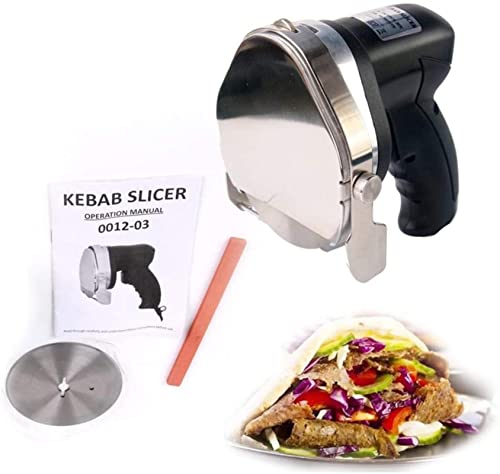 Máquina cortadora de carne, cortadora de kebab eléctrica de 80 W, cuchillo de kebab eléctrico, cuchillos de tallado eléctricos portátiles, rebanadoras de carne de kebab, máquina de cuchillas, cuchil