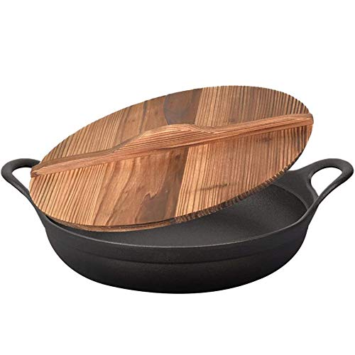 Cooking Tools Wok Antiadherente con Tapa Cazuela de Hierro con Tapa Ollas Cocina o Restaurante para una Variedad de usos Regalos