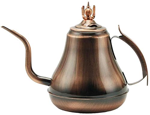 Tetera Cocina Hervidor de Hotel Hervidor de Acero Inoxidable Hervidor de Cobre Té de Leche Pote Caliente Mismo Estilo Pot Antique Latin Pot Hotel XMJ (Color : 1.2l Red Copper)