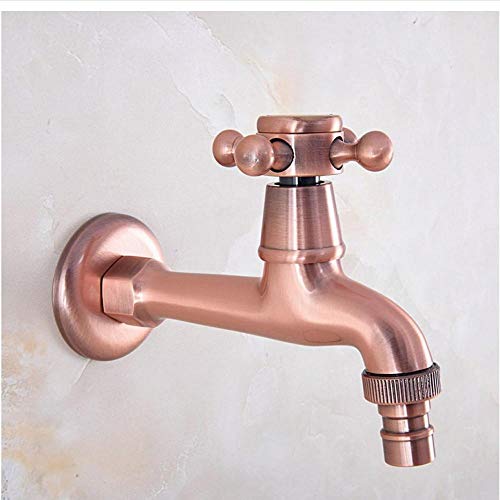 Grifo Red Copper Outdoor Faucet Garden Grifo De Agua/Lavadora Faucet/Lavandería Fregadero Grifo De Agua Fría Faucet