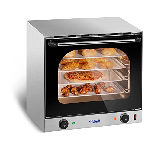 Royal Catering Horno De Convección Con Temporizador RCCO-2.0 (Incluye 4 Bandejas, Potencia De 2400 Watt, Temperatura Entre 0 Y 300 °C)