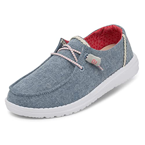 Hey Dude Wendy, Mocasín Mujer, Gris (Chambray Braid indigo), 36 EU